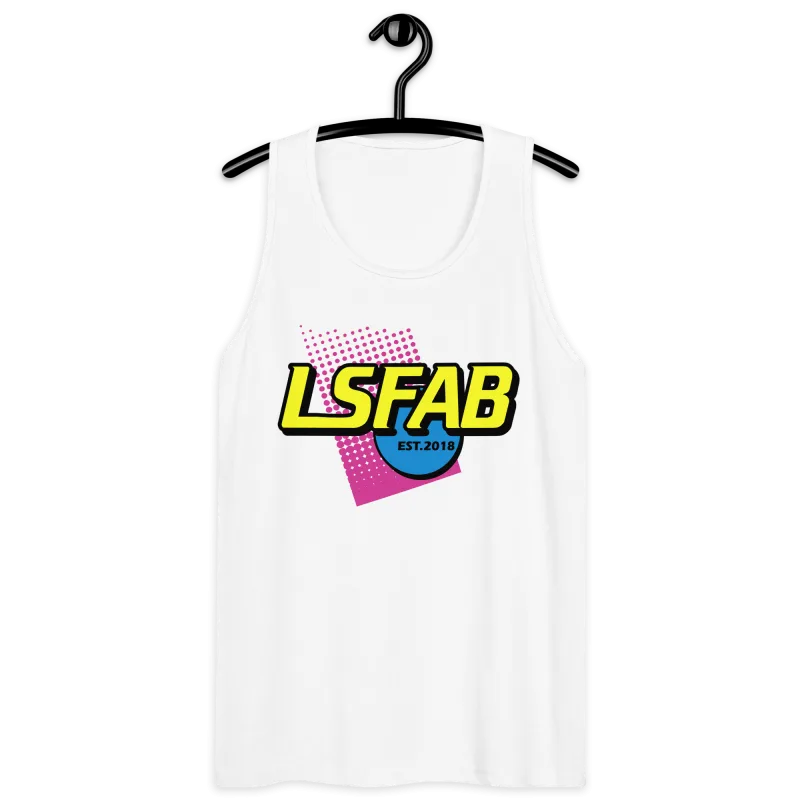 Nerf'd men's premium tank top in white, front print
