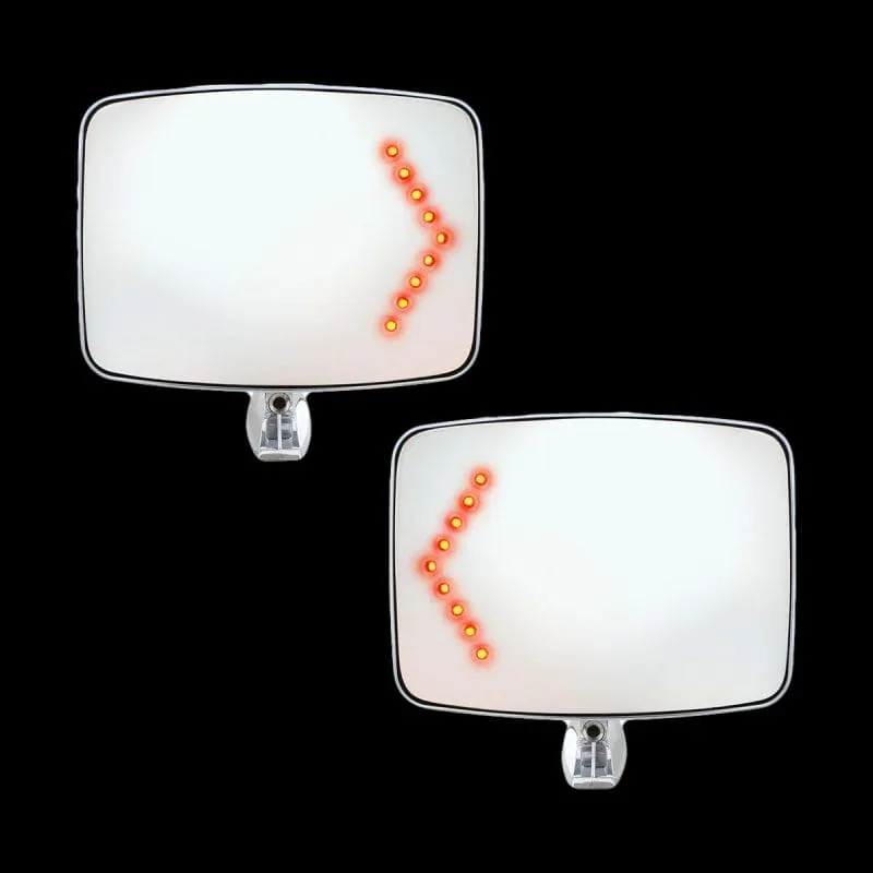Exterior LED turn signal mirror for 1973-87 Chevy GMC truck, front view