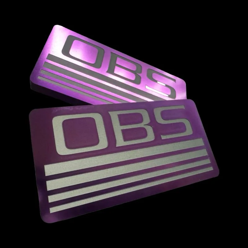 Purple anodized billet pillar emblem for 88-98 Chevy OBS truck