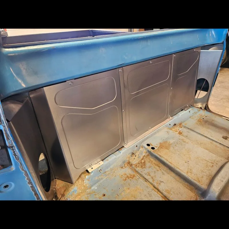 Bead rolled behind the seat panels shown installed behind the bench seat