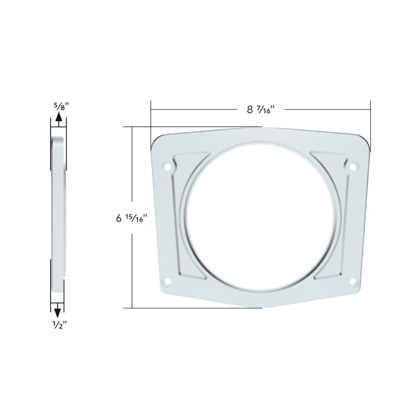 Instrument Gauge Bezel for 1966-1977 Ford Bronco measurements Instrument Gauge Bezel for 1966-1977 Ford Bronco measurements