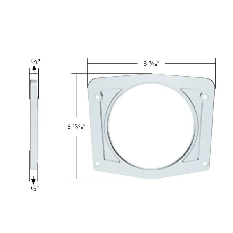 Instrument gauge bezel for 1966-1977 Ford Bronco with dimensions