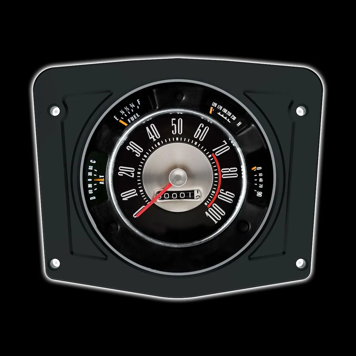 Black billet instrument gauge bezel for 1966-1977 Ford Bronco