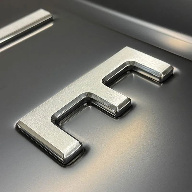 Billet tailgate lettering for 67-72 GMC Chevy C10 truck, close-up
