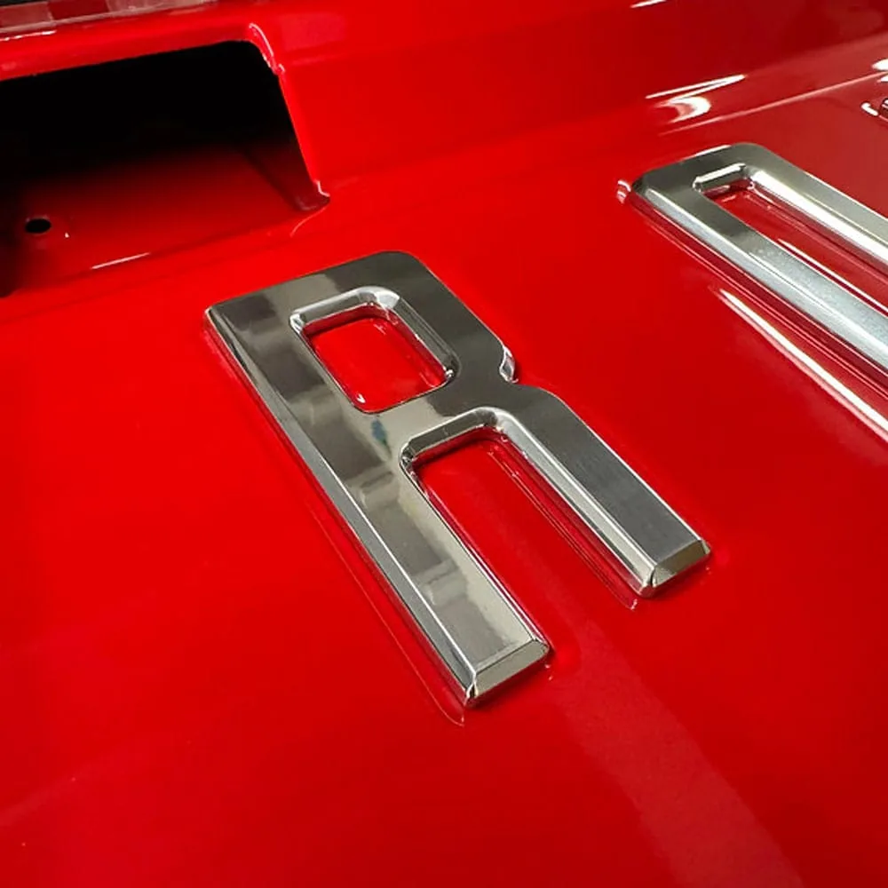Billet tailgate letters for 67-72 Chevy C10, single letter detail