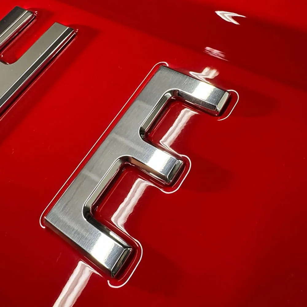 Billet tailgate letters shown on a 67-72 Chevy C10 tailgate