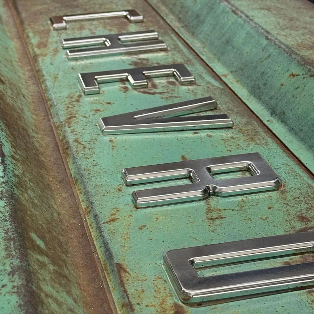 Billet tailgate letters that replace the stamped lettering on 58-66 GMC Chevy trucks