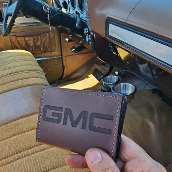 Leather Registration Holders — installed