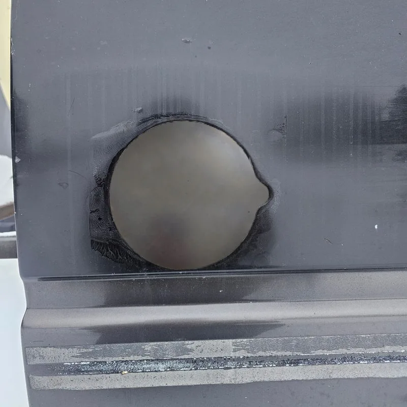 Gas filler delete for 88-98 GMC Chevy OBS truck, alternate angle