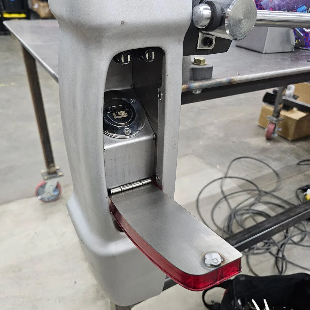 Bolt-in hidden fuel filler behind the taillight for 1967-1972 Ford truck