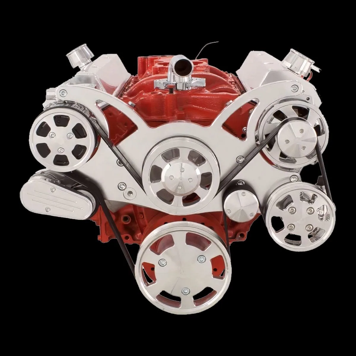 Wraptor small block serpentine kit with air conditioning, alternate angle