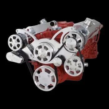 Wraptor serpentine system with air conditioning for small block Chevy trucks