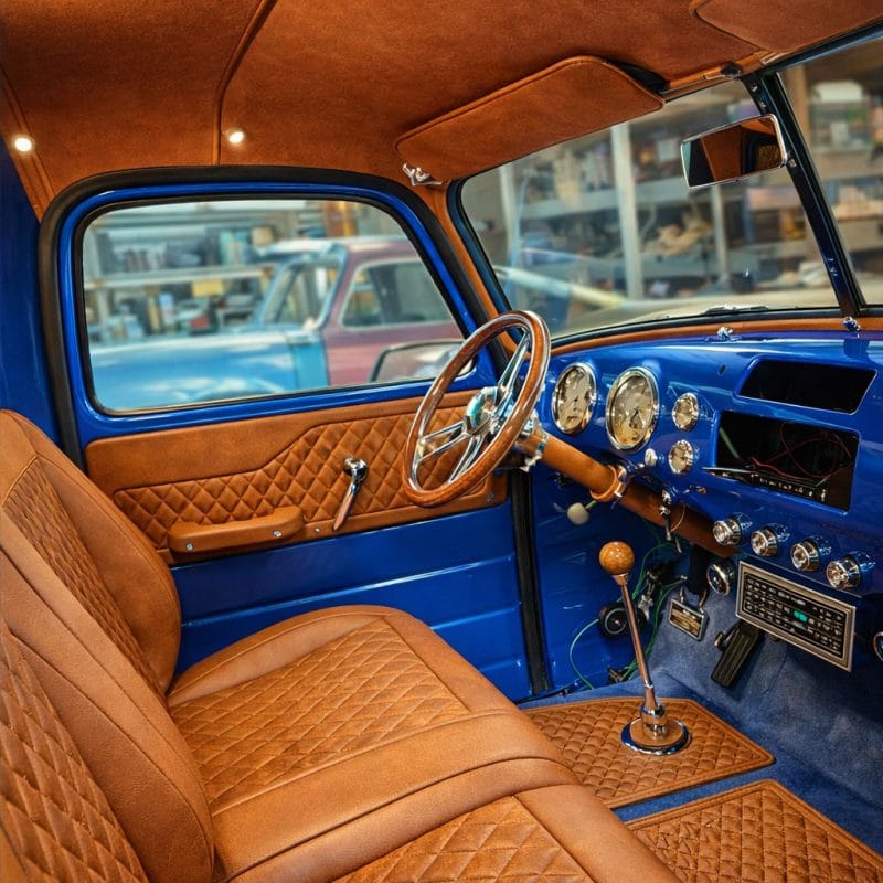 Upholstered interior kit for 1947 to 1955 Chevy and GMC trucks