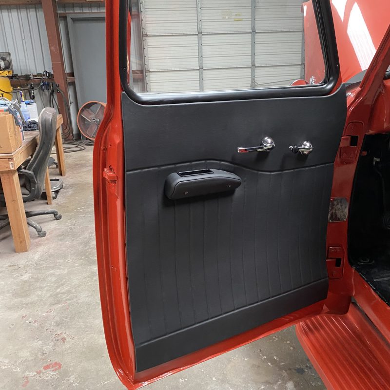 Photo 2026-07-18, 6 11 33 PM Finished upholstered interior in a 1947-1955 Chevy GMC truck cab