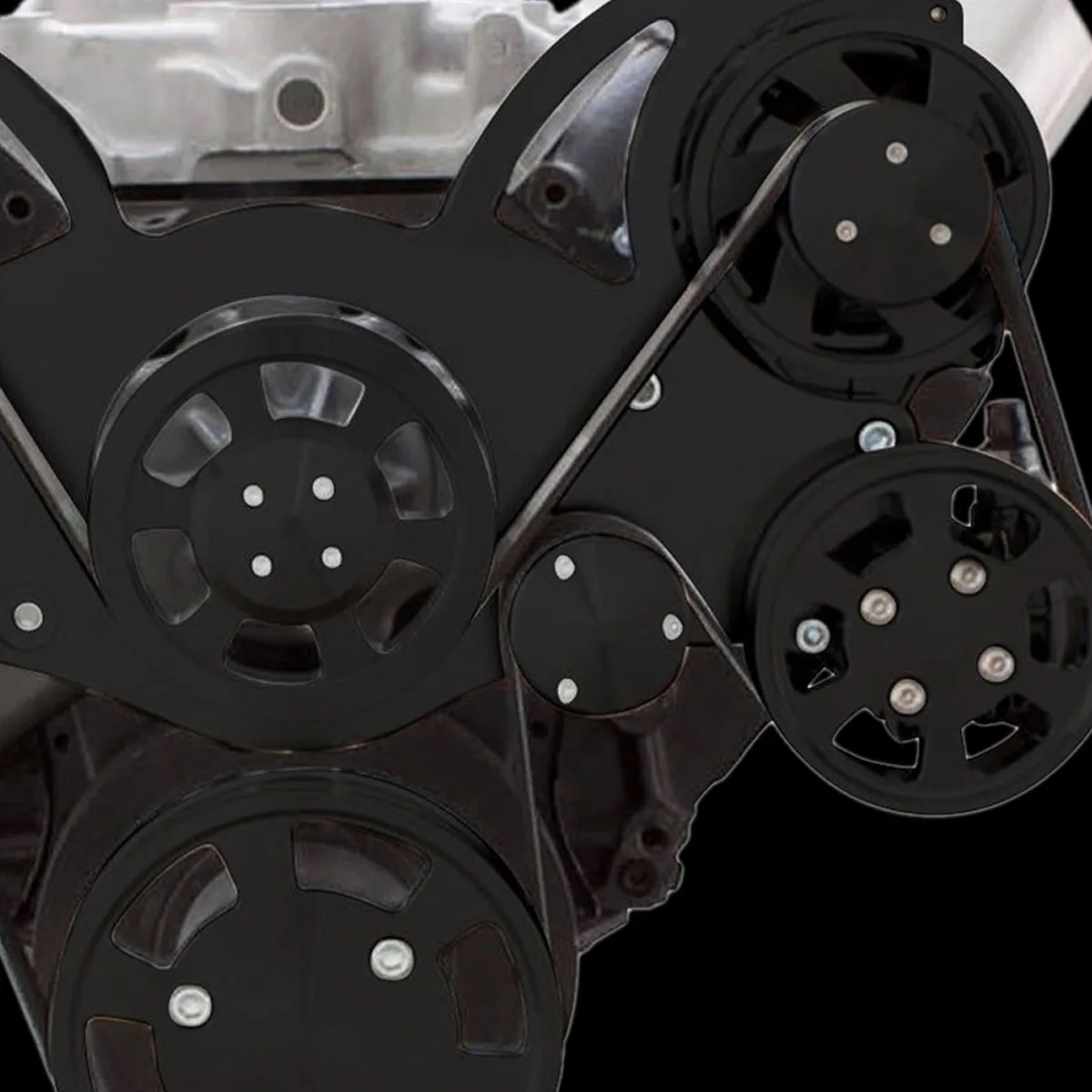 Wraptor big block serpentine system in black finish
