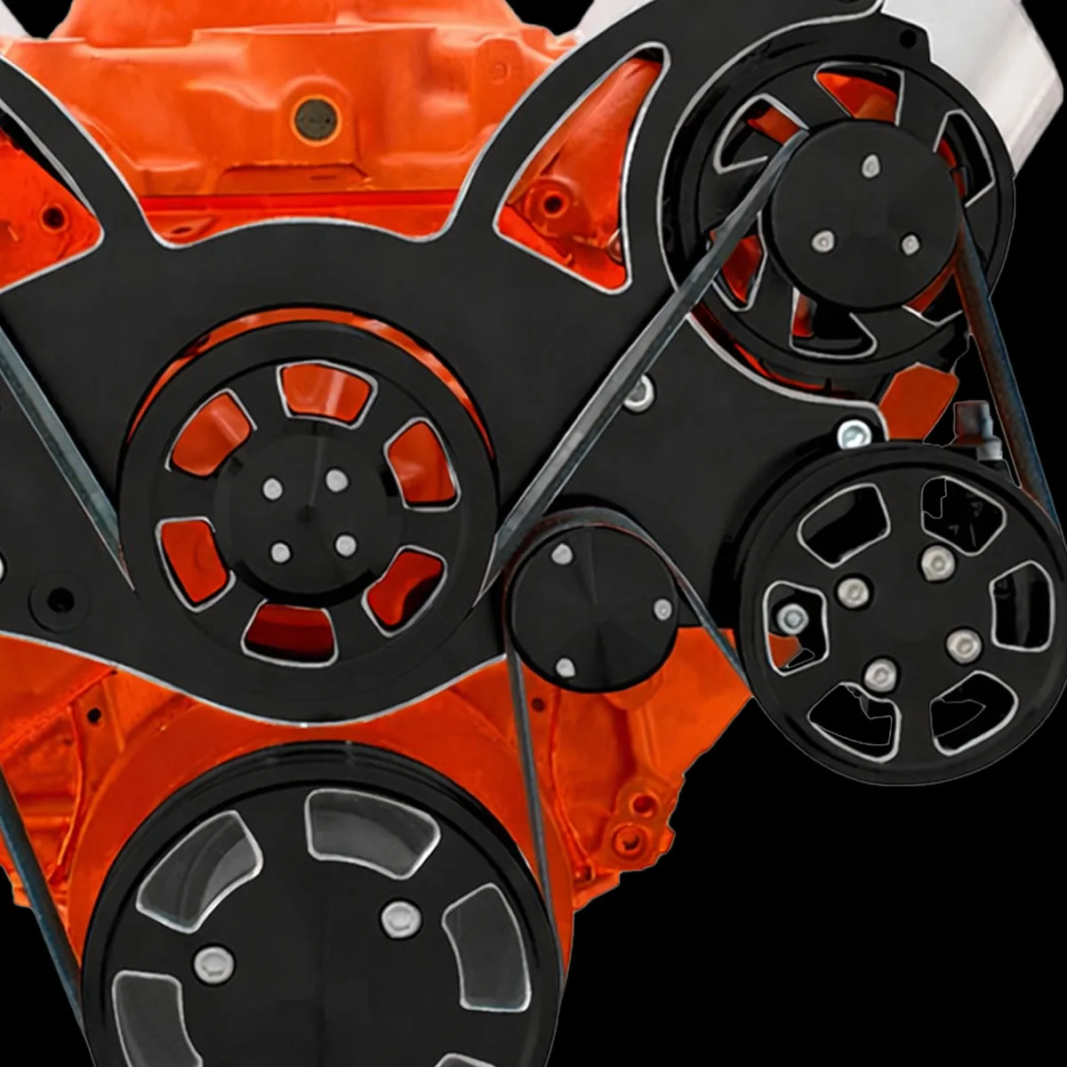 Wraptor big block serpentine system in black diamond finish