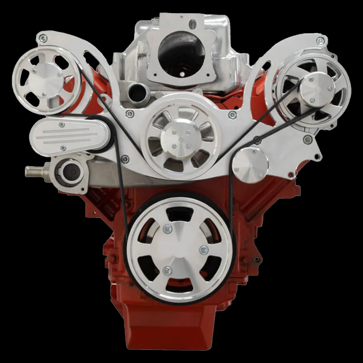LS swap mid mount serpentine drive system, alternate angle