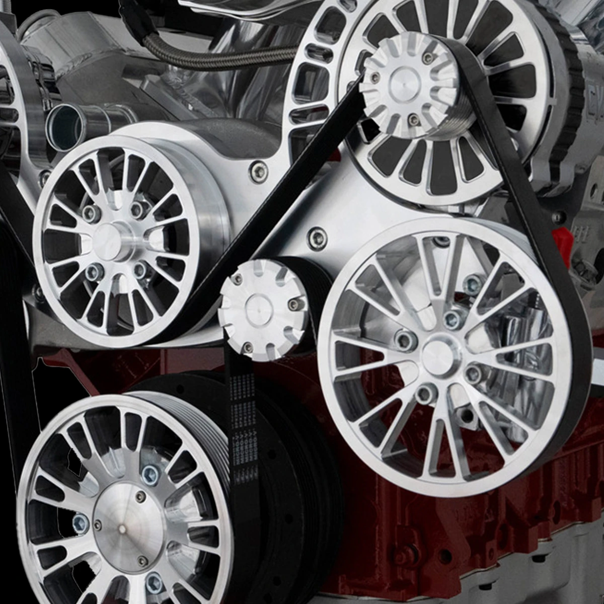 Serpentine pulley system kits for LS swapped classic GM trucks