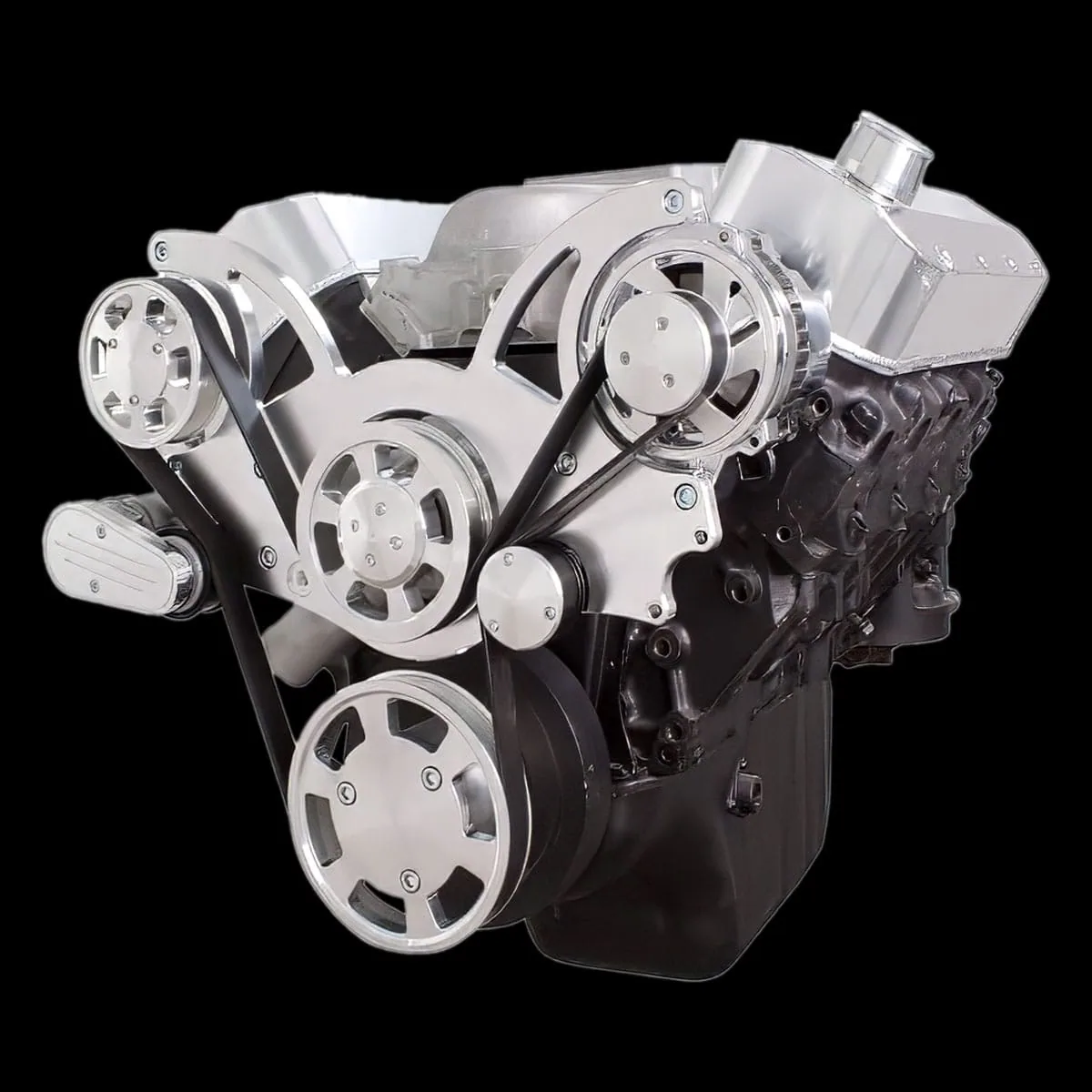 Wraptor mid mount serpentine system for big block GMC and Chevy trucks