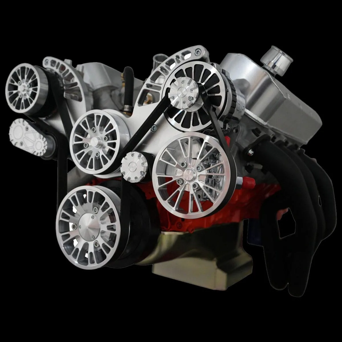 Reaper mid mount serpentine system for big block GMC and Chevy trucks