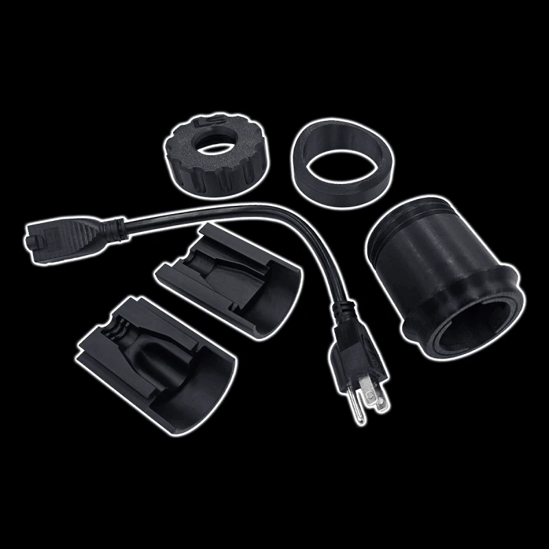 Charge port kit components supplied with the classic truck fuel filler
