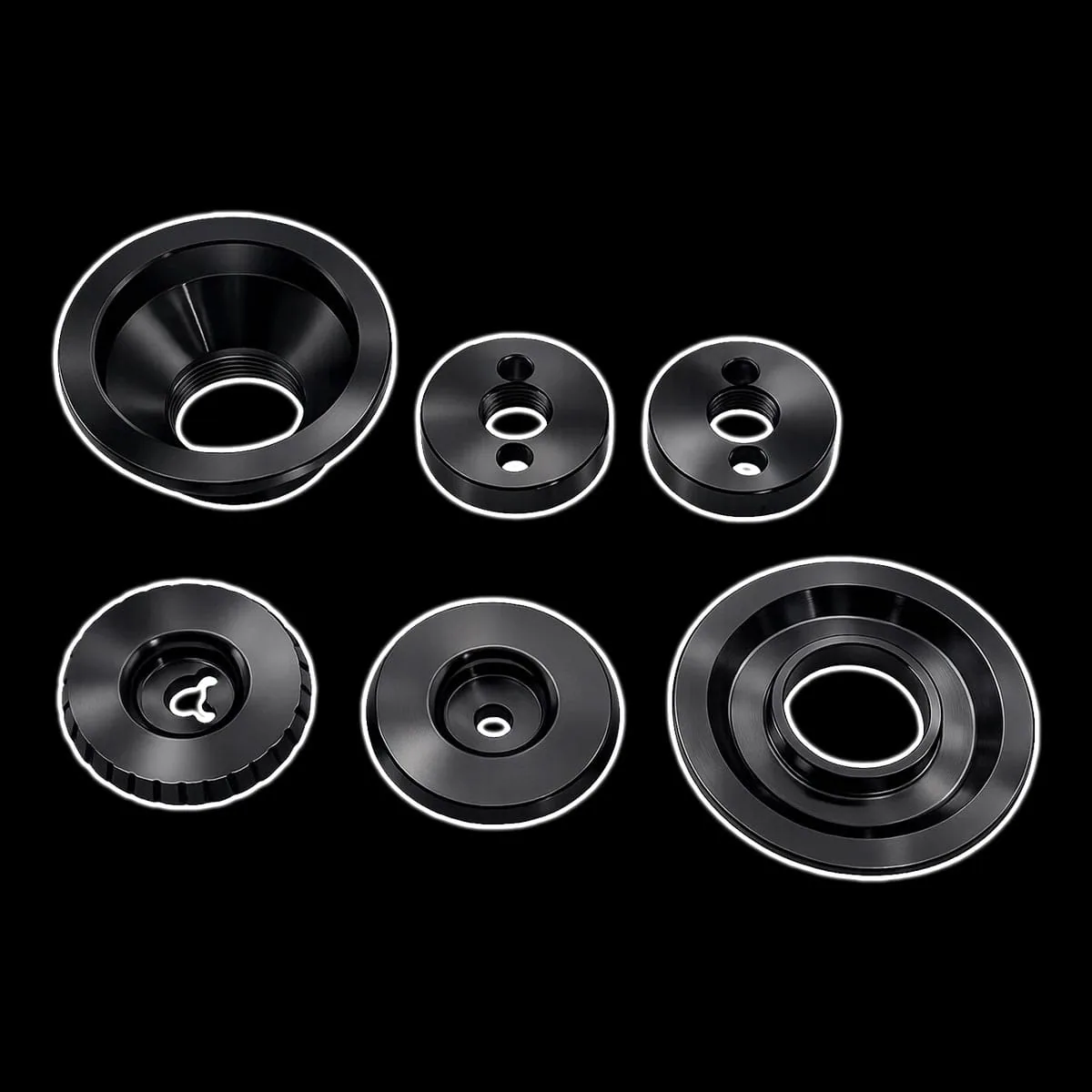 Dash knob bezels for 67-72 GMC Chevy truck, alternate angle