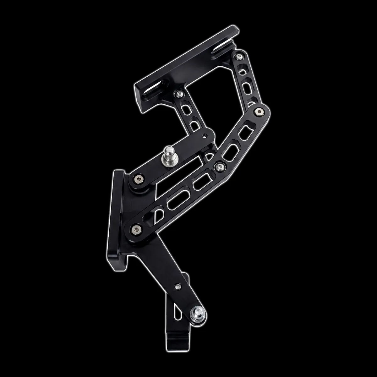 Billet hood hinges in black anodized finish for 65-66 Ford truck
