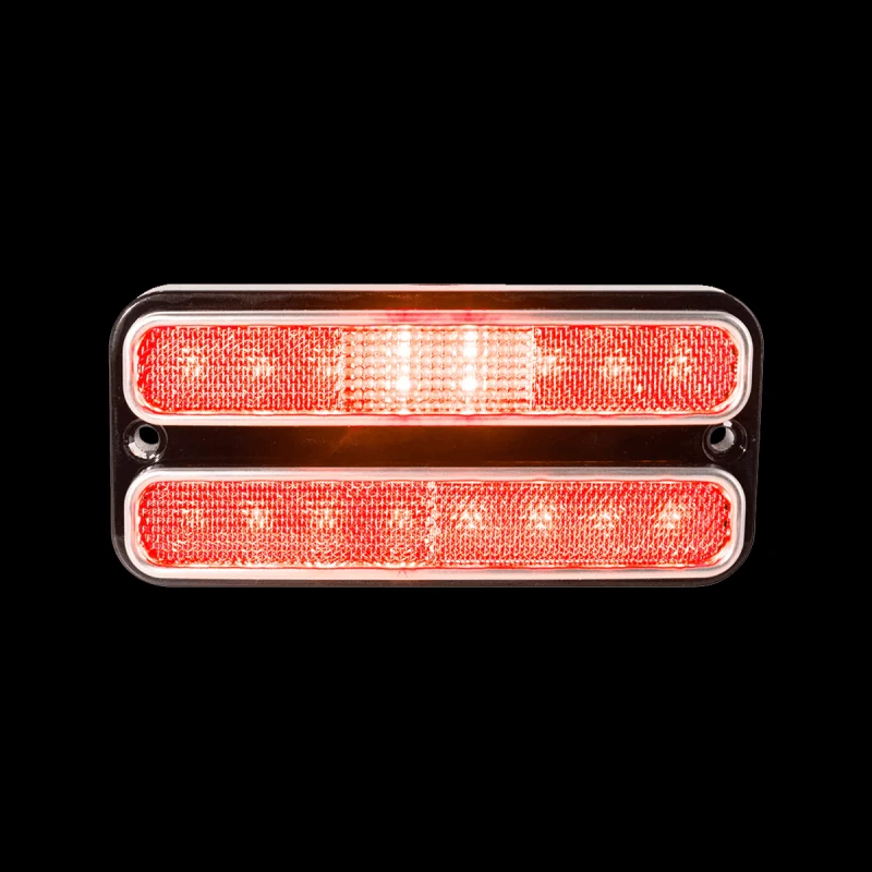 18 LED side marker light with stainless steel trim and clear lens on red C10