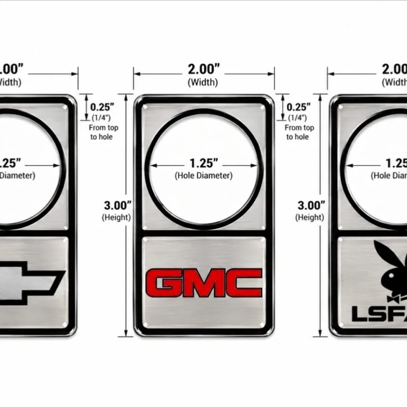 Door Lock Scratch Guard measurements - 2 inch wide, 3 inch tall, 1.25 inch lock opening
