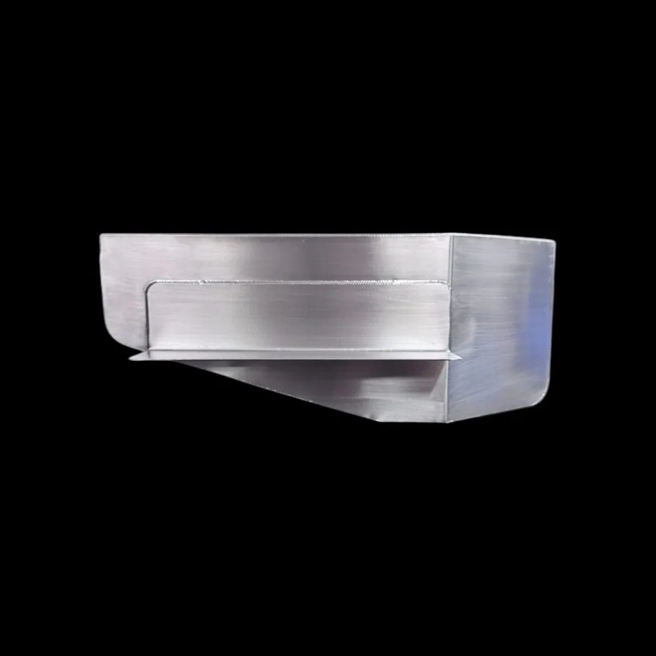 End view of stainless 22 gallon fuel tank for 1947-1953 Chevy GMC truck showing welded mounting flange