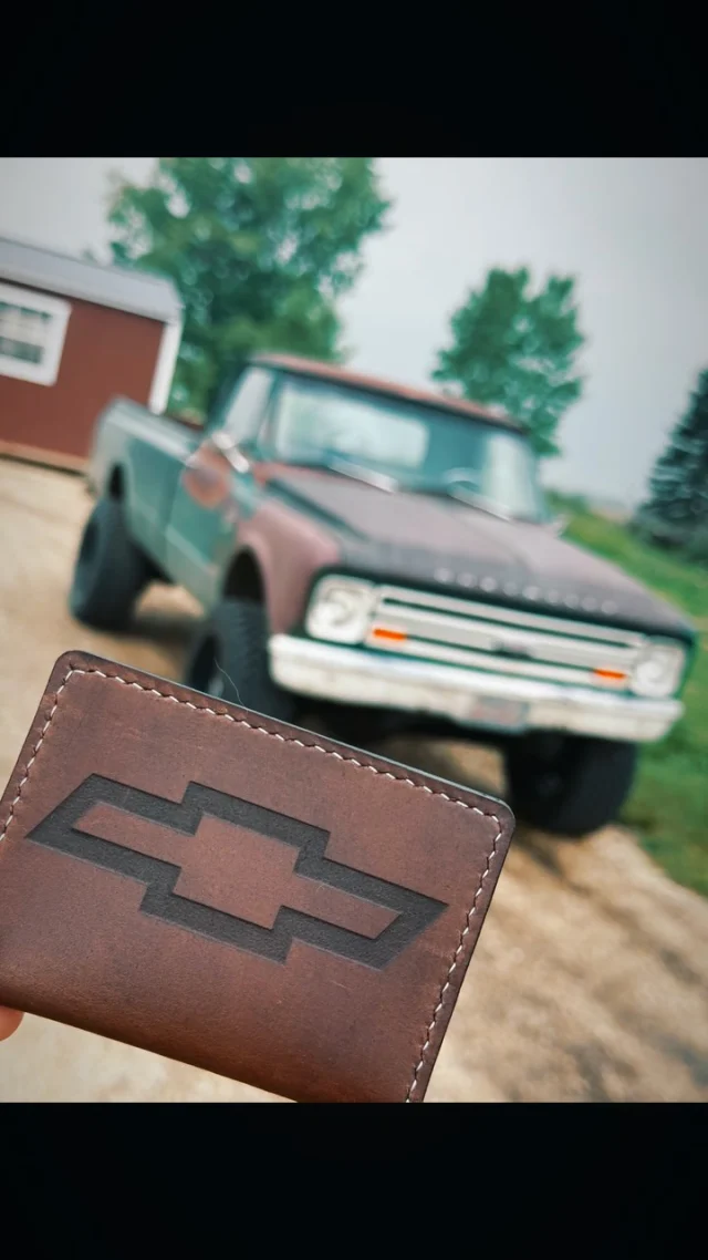 🚨NEW PRODUCT ALERT 🚨 GMC and Chevy leather engraved registration/card holders. Live on the website now. Made in North America from genuine leather that’s been hand stiched. Get yours today while stock is full!!!